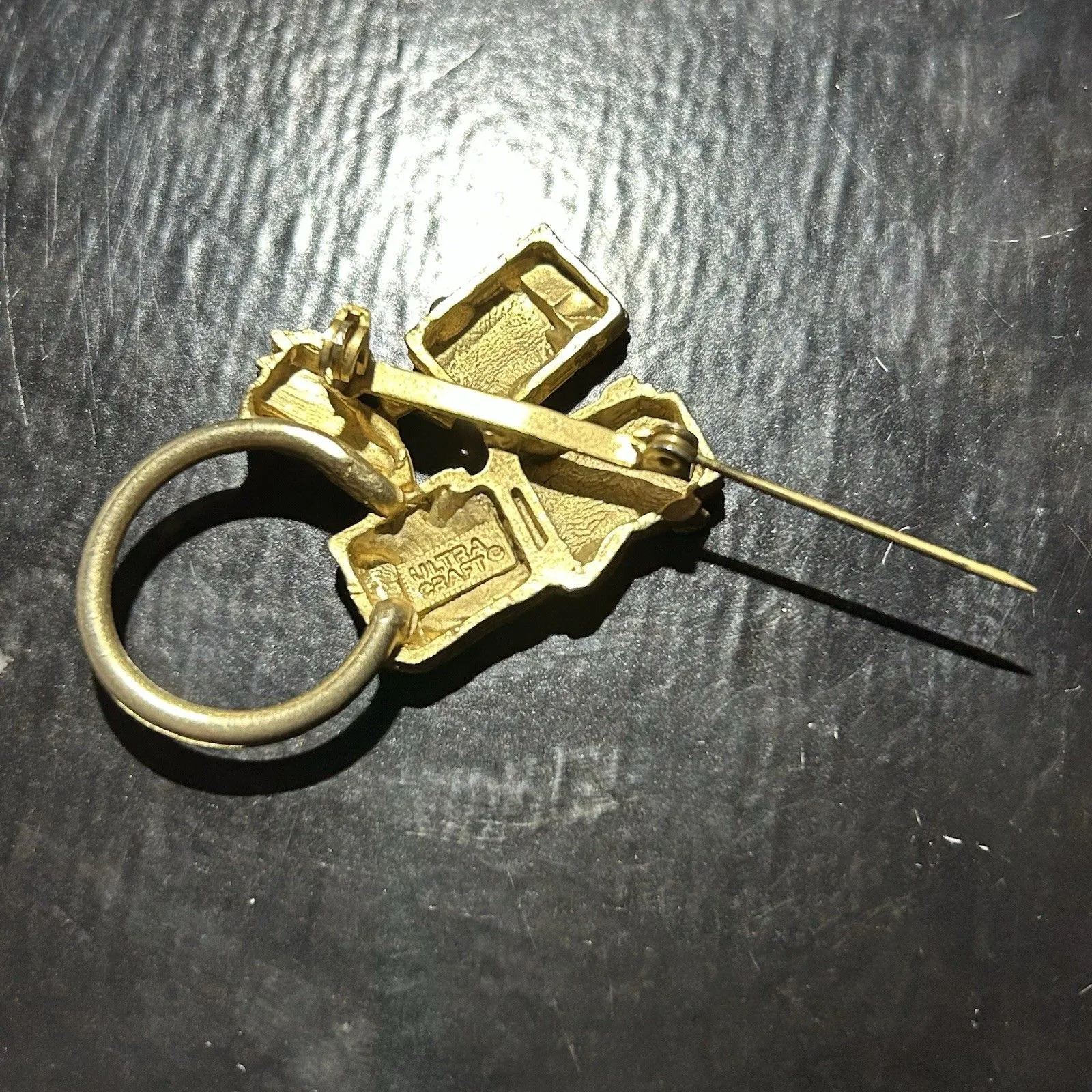 Vintage Ultracraft Signed Today’s Schedule Office Gold Tone Brooch - Image 4