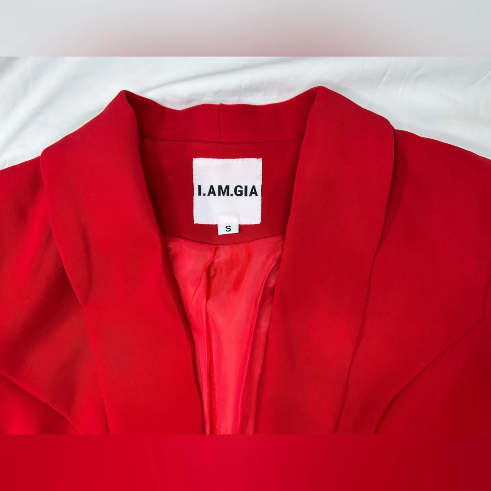 I.AM.GIA Bold Red Mariah Blazer size Small Silver Tone Buckle - Image 4