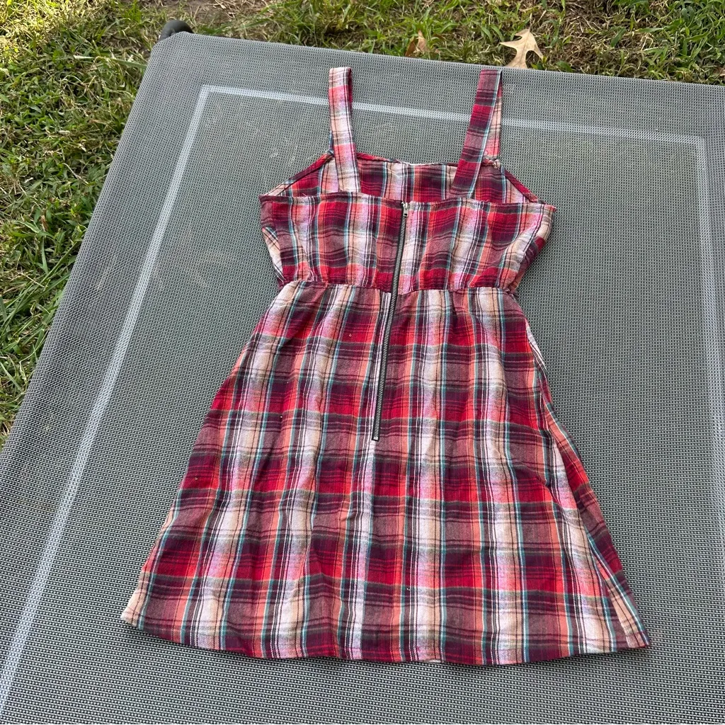 Plaid‎ overall red fall dress by wild fable size XS red winter cute cottagecore - Image 8
