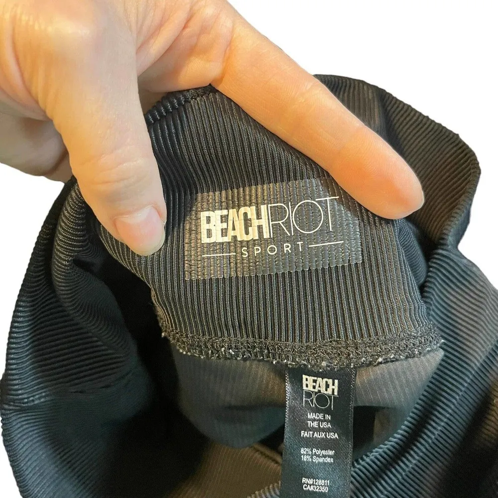 Beach Riot Lauren Black Ribbed High Rise Legging Size Medium Mesh Stretch Yoga - Image 15