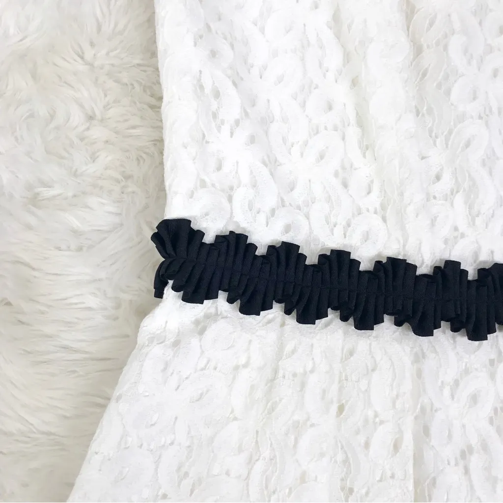 JULIA JORDAN White Black Sleeveless Lace Dress A-line Knee Length Size 6 New‎ - Image 7