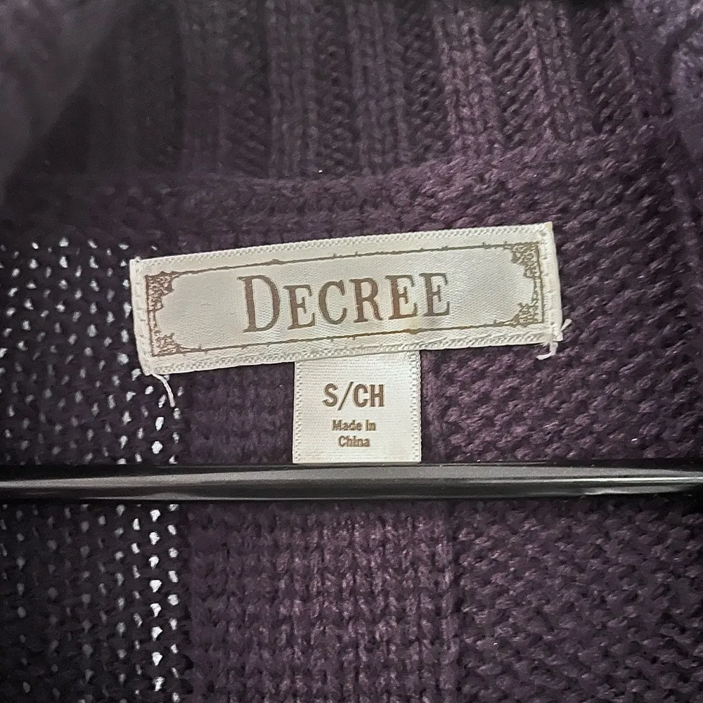 Navy 3/4 Sleeve Knit Cardigan Cowl Neck Sweater - Image 8