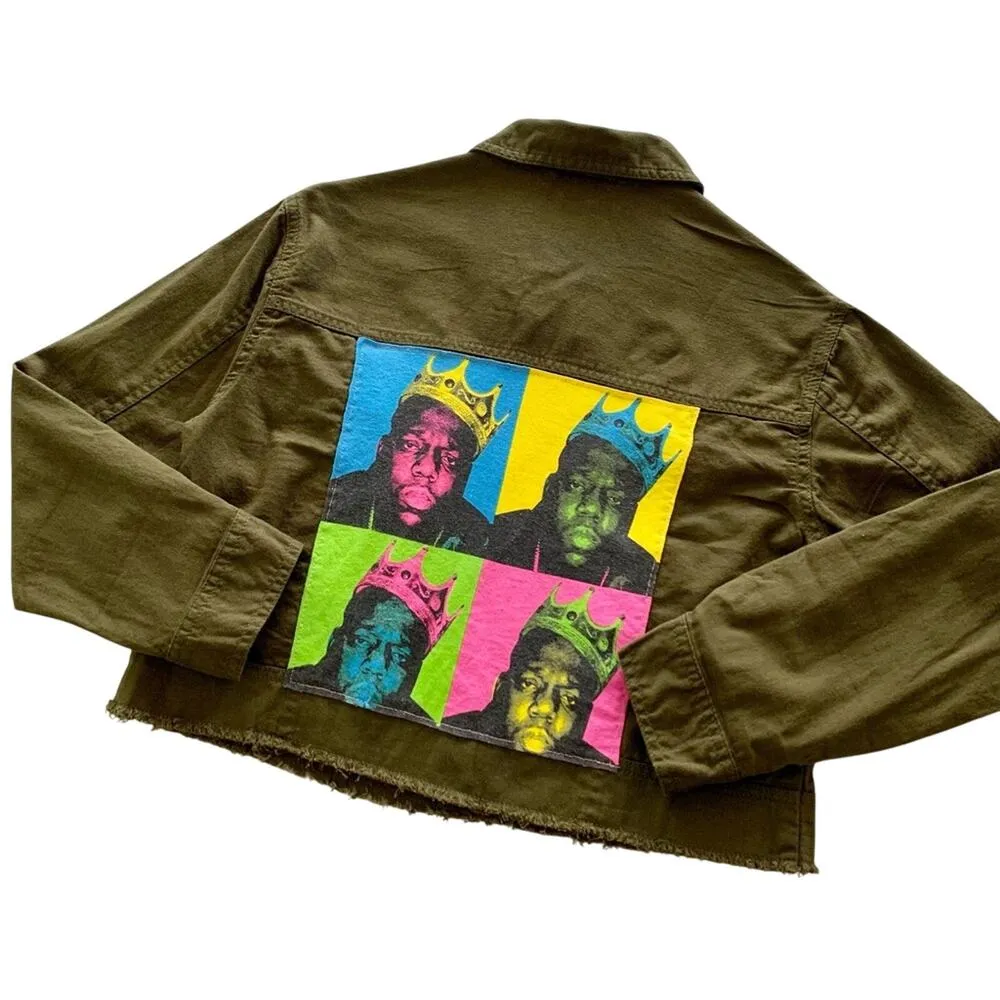 Via Penny Lane Reworked Apparel | Notorious B.I.G. Biggie Graphic Green Jacket Size 2 - Image 9
