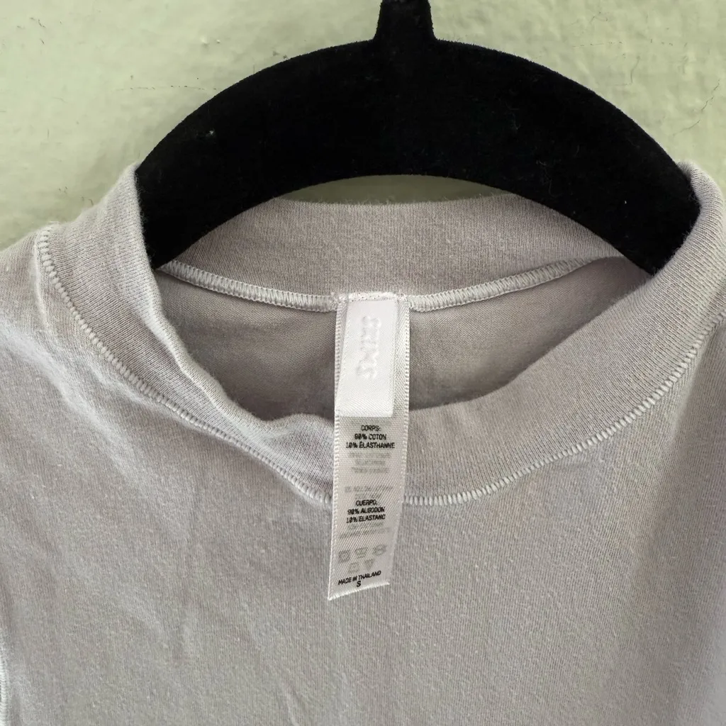 Skims Light Pink Mock Neck Cotton Jersey Tank Crop Size S Lounge - Image 3