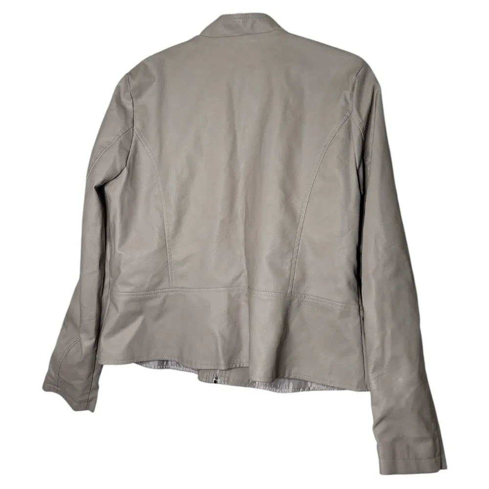 Baccini Tan Leather Jacket Smooth Finish Casual Fit - Image 5