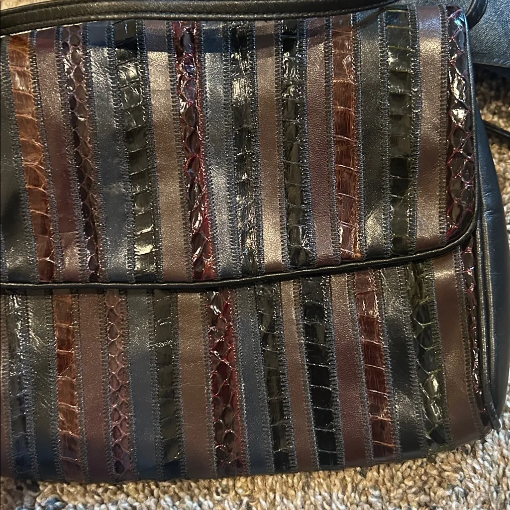 Vintage Anne Klein by Caldron brown animal print leather crossbody purse NWT - Image 6