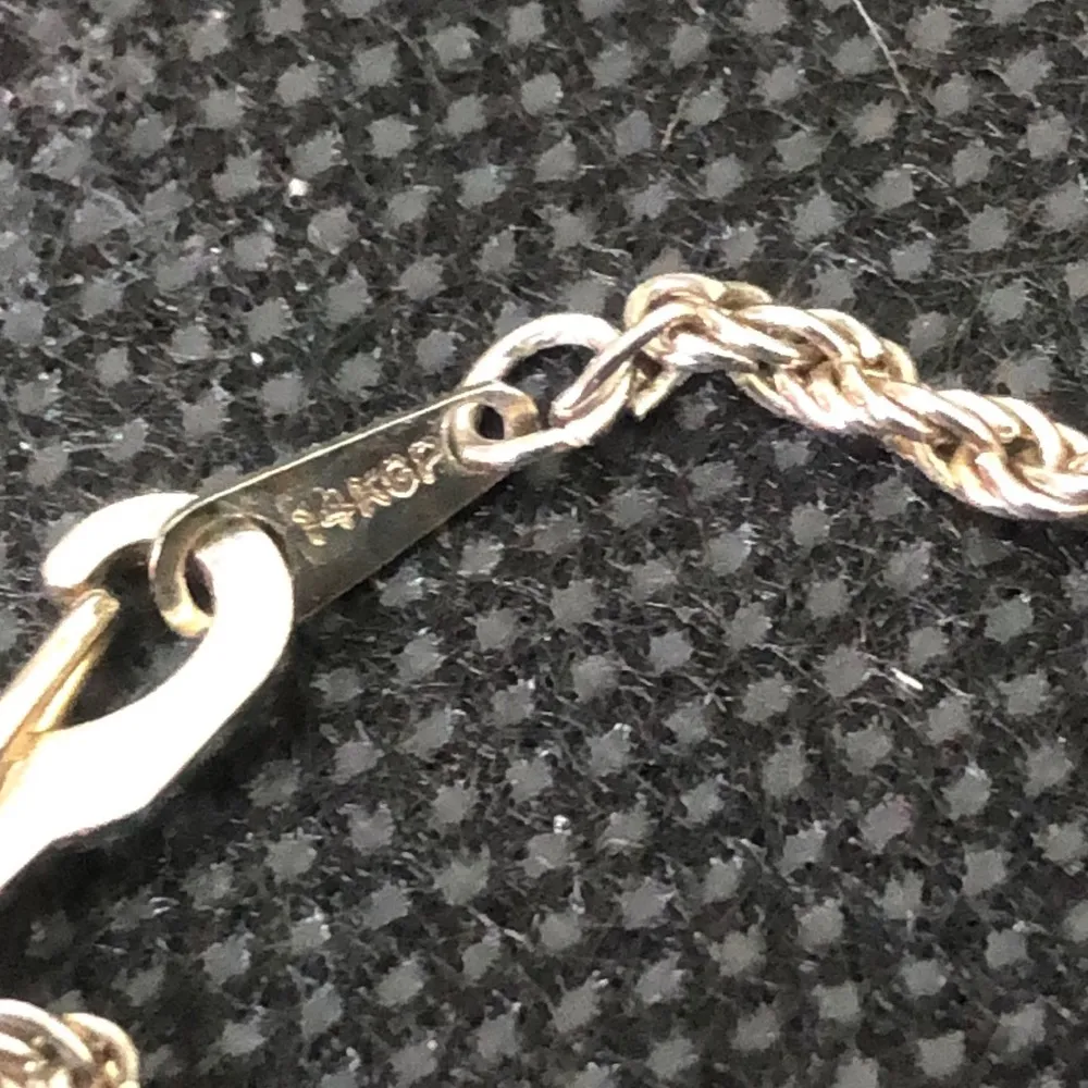 Sterling Silver Turquoise Garnet Onyx Lapis Marcasite Pendant and Rope Necklace - Image 9