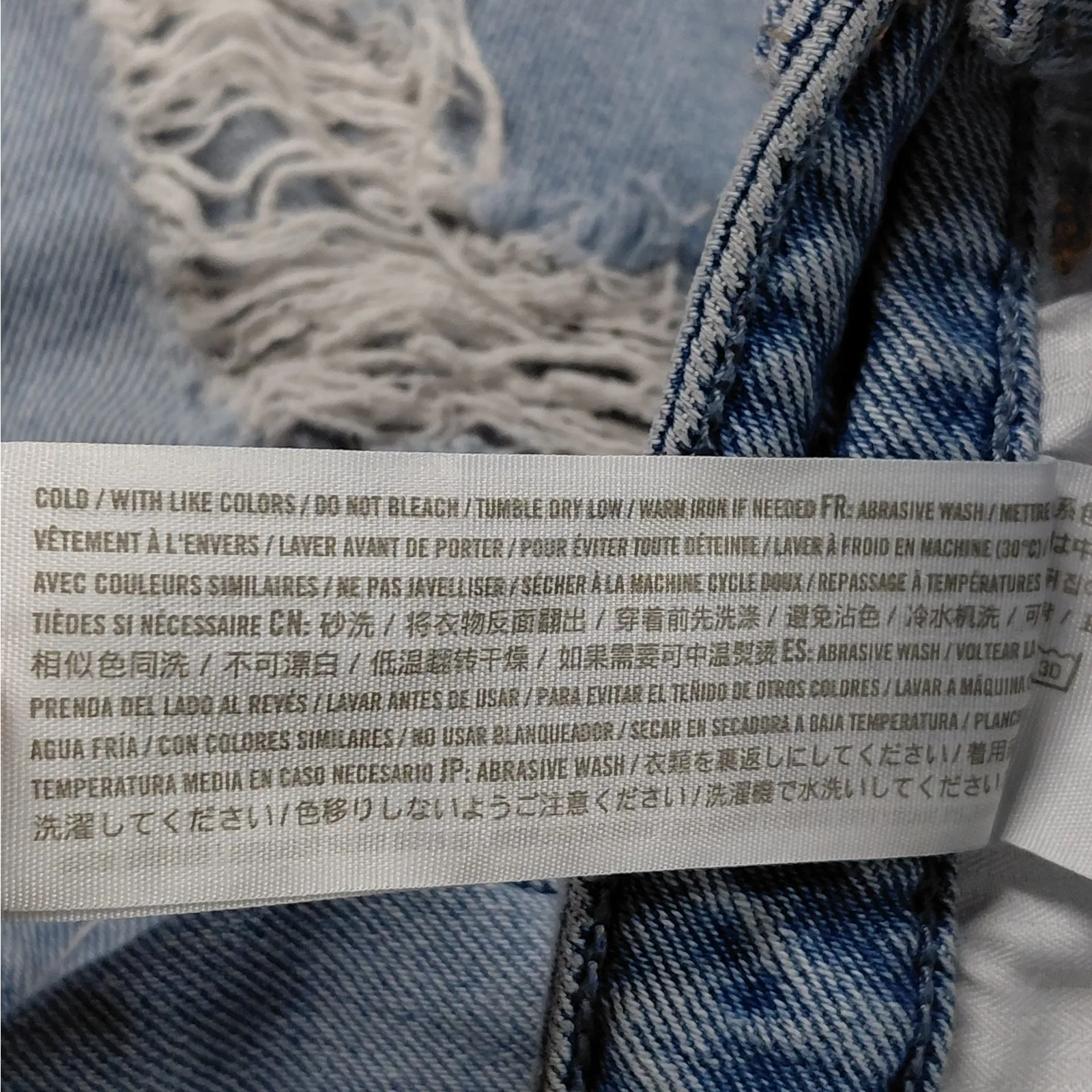 Hollister Ultra High Rise Mom Jeans W26 L27 Distressed Ripped Light Wash Denim - Image 8