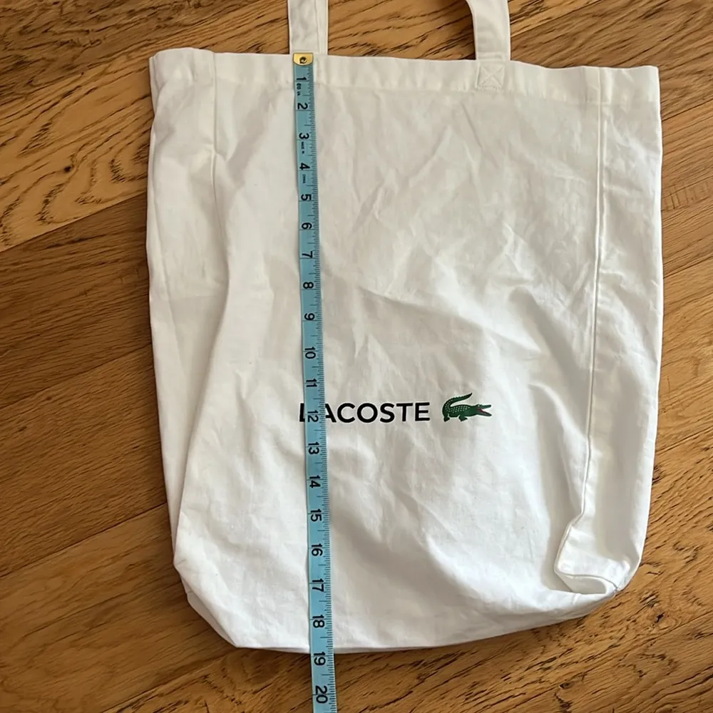 Lacoste White Canvas Tote - Image 2