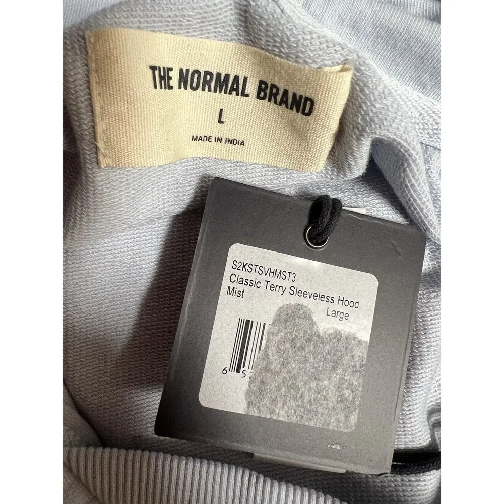 The Normal Brand Classic Terry Sleeveless Hoodie Mist Women’s Size Large - Image 8