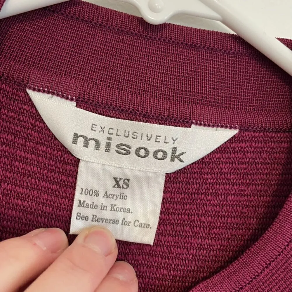 EXCLUSIVELY MISOOK Berry Raspberry Ribbed Knit Long Cardigan Sweater / Coatigan - Image 4