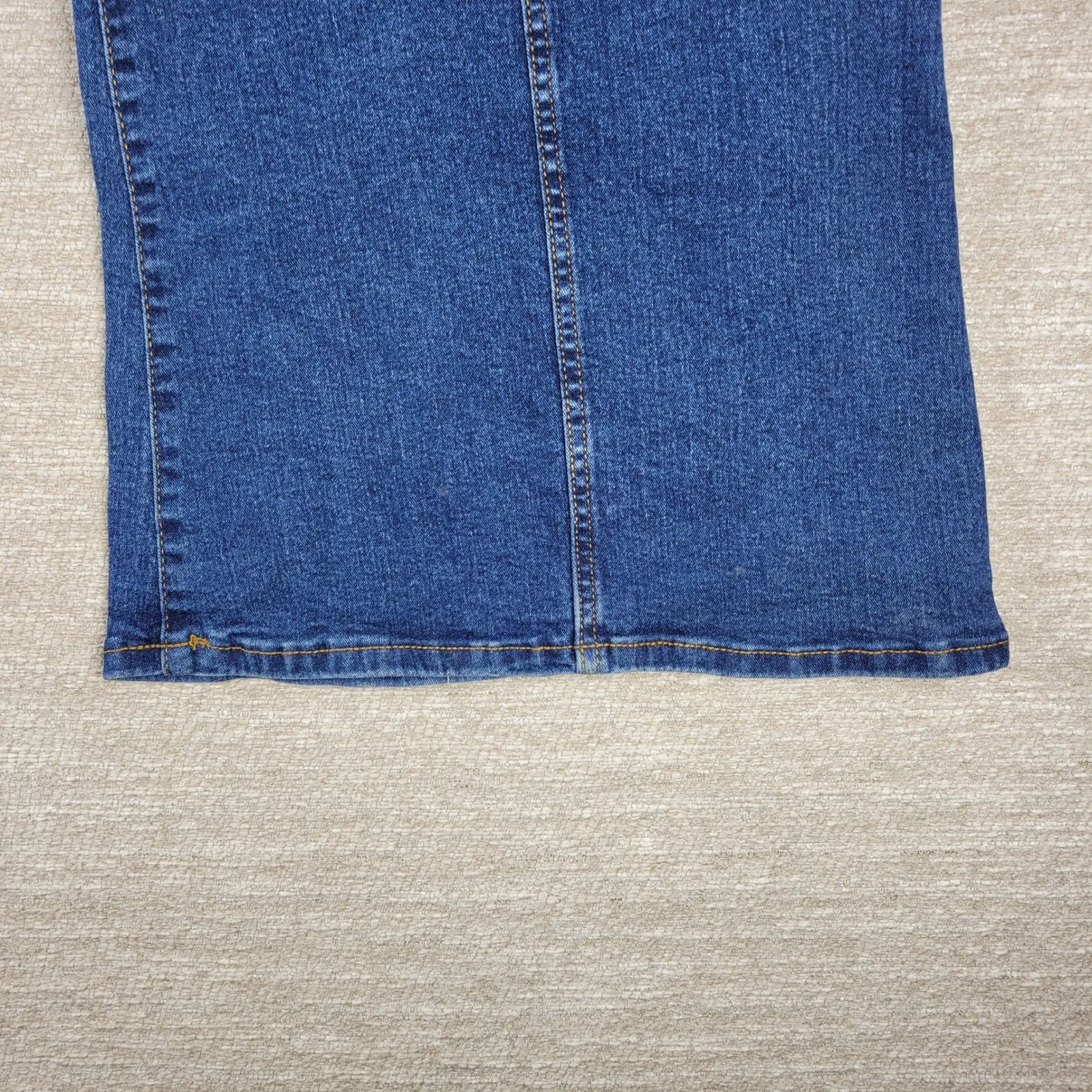 AVA & VIV Jeans Overalls Jumpsuit Size 20 Bell Bottom Flare Leg Button Front - Image 11