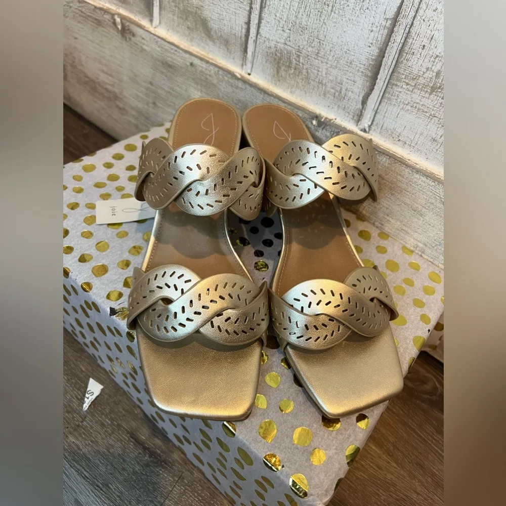 NWT JOIE Soft Gold Heeled Sandal Society‎ size 9.5 - Image 3