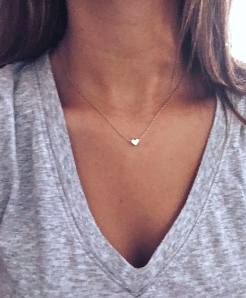 Silver Dainty Heart Necklace - Image 2