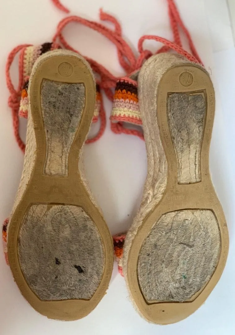 Roxy Wedge Tie Up Sandals - Image 8