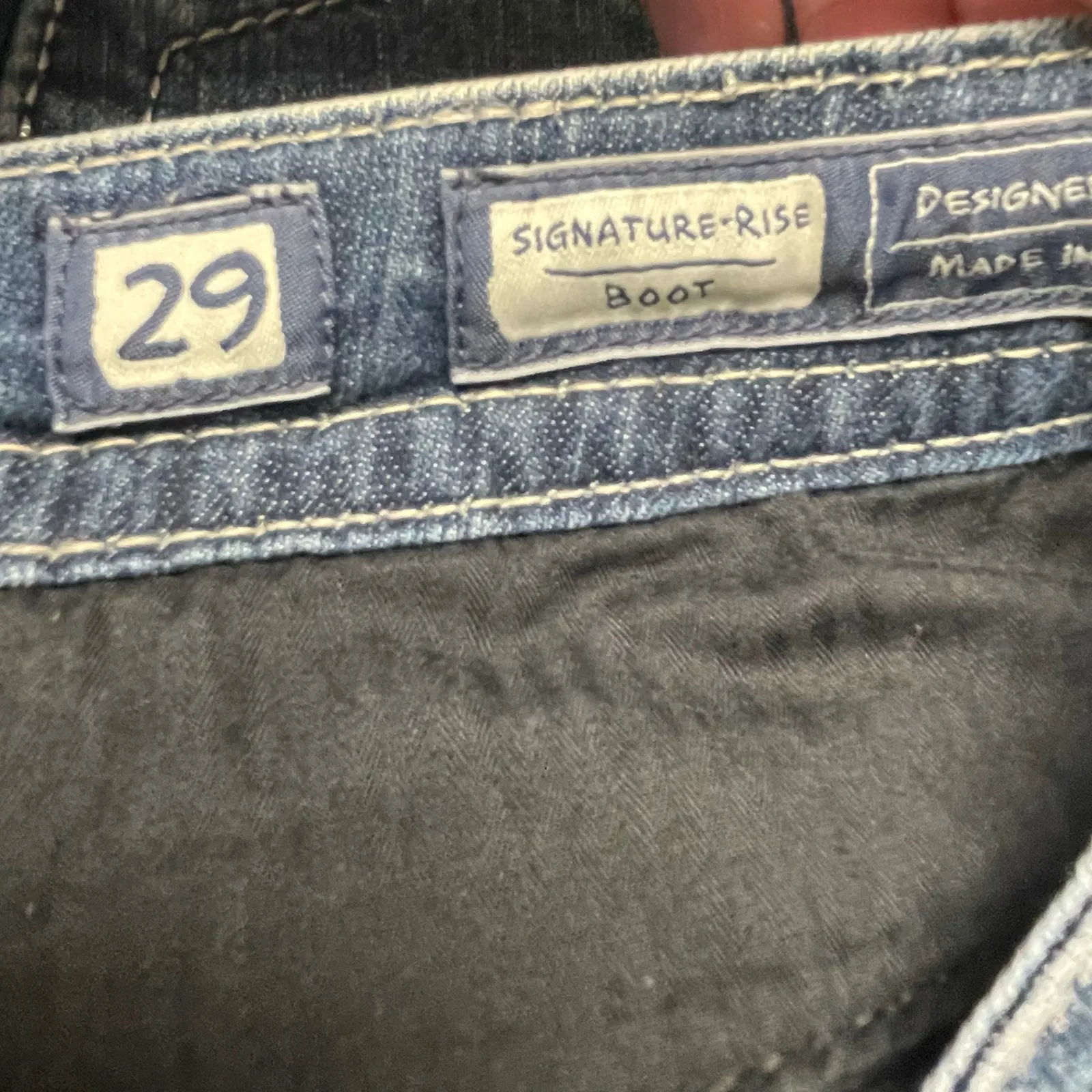 Miss Me Signature Rise Bootcut Jeans Size 29 Bling Y2K Grunge Flap Pockets - Image 8