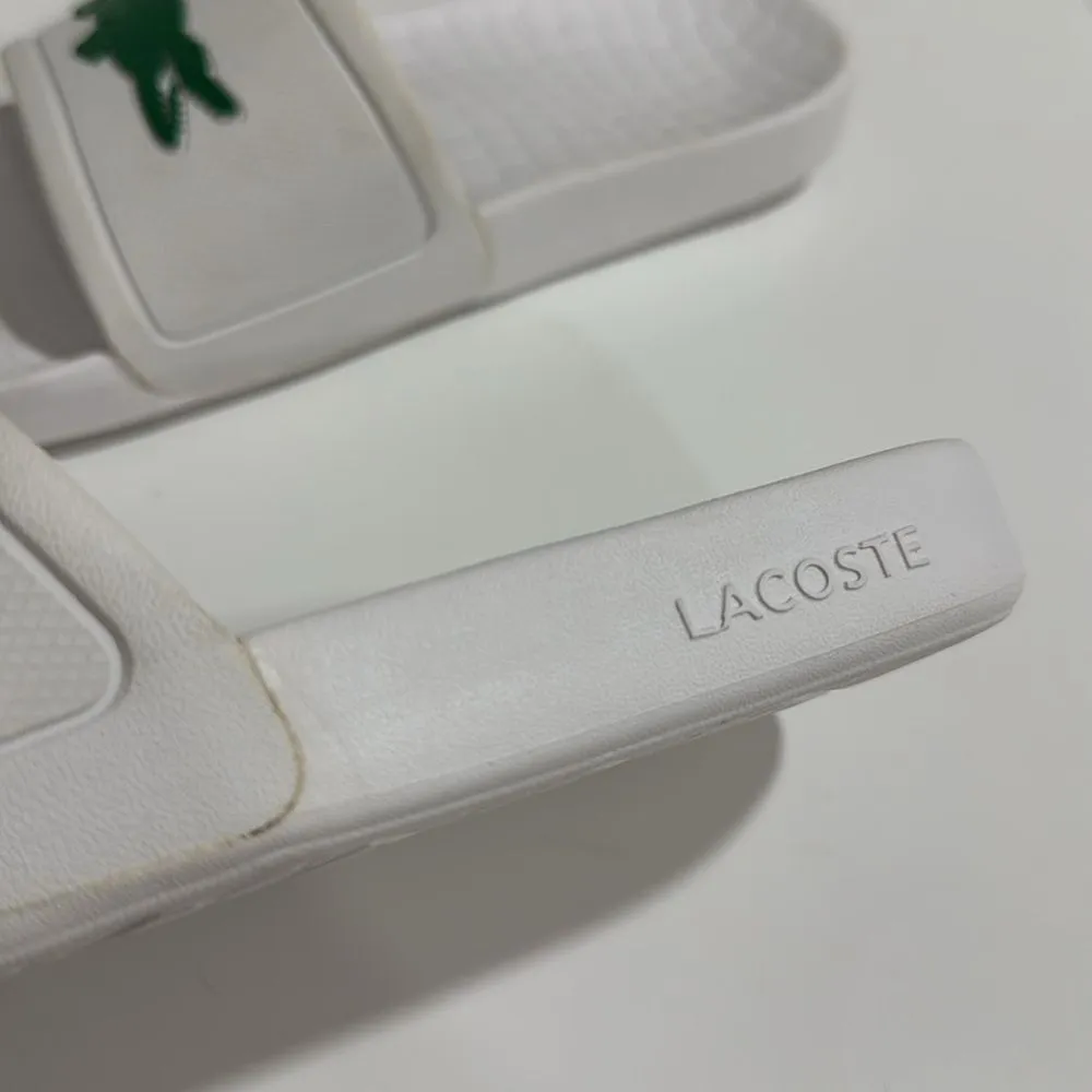 Lacoste White Slides with Green Logo - Image 3
