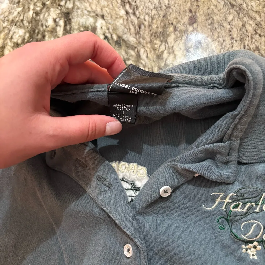 Harley Davidson Sleeveless Collared Tank top Size L - Image 4