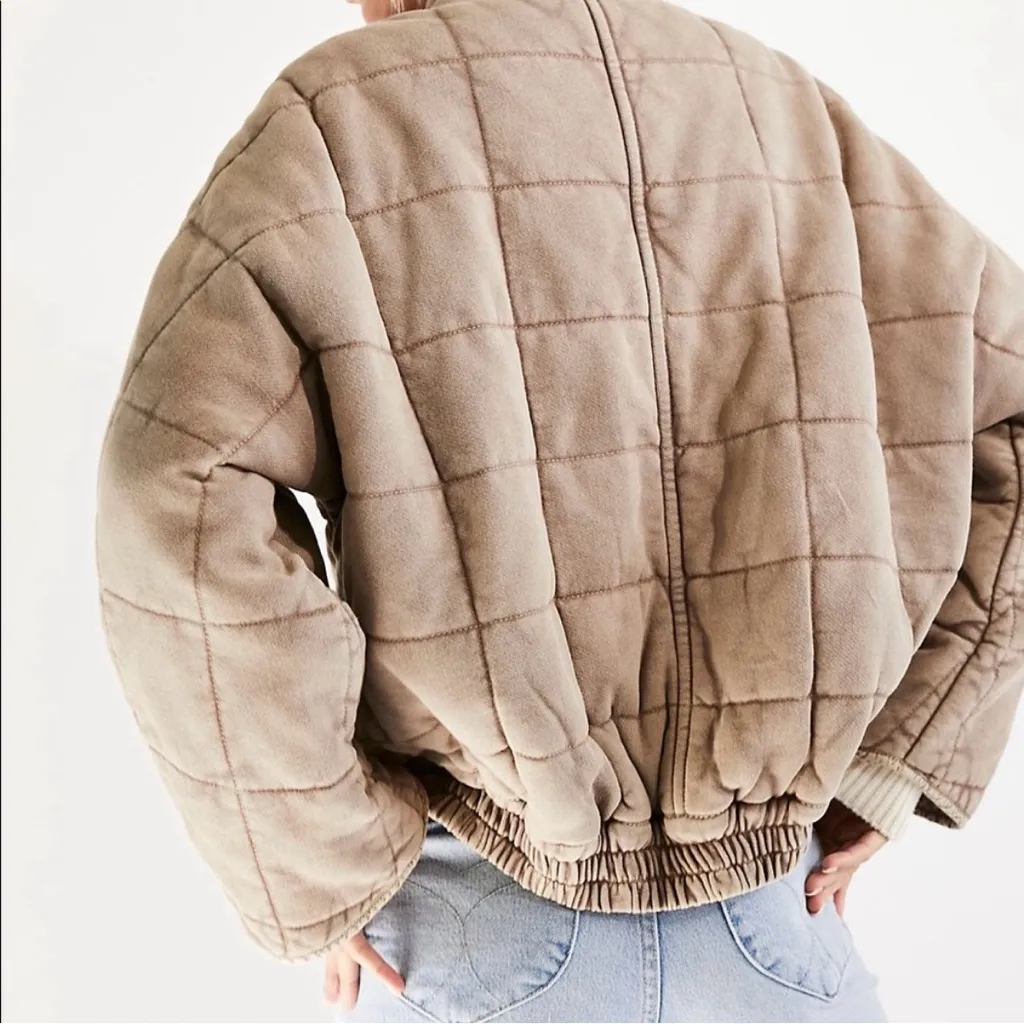 Free People Dolman Quilted Knit Jacket Cardamom - Image 3