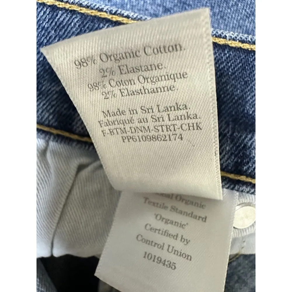 Everlane The Original Cheeky High Rise Straight Leg Jeans Worn In Mid Blue Sz 28 - Image 11