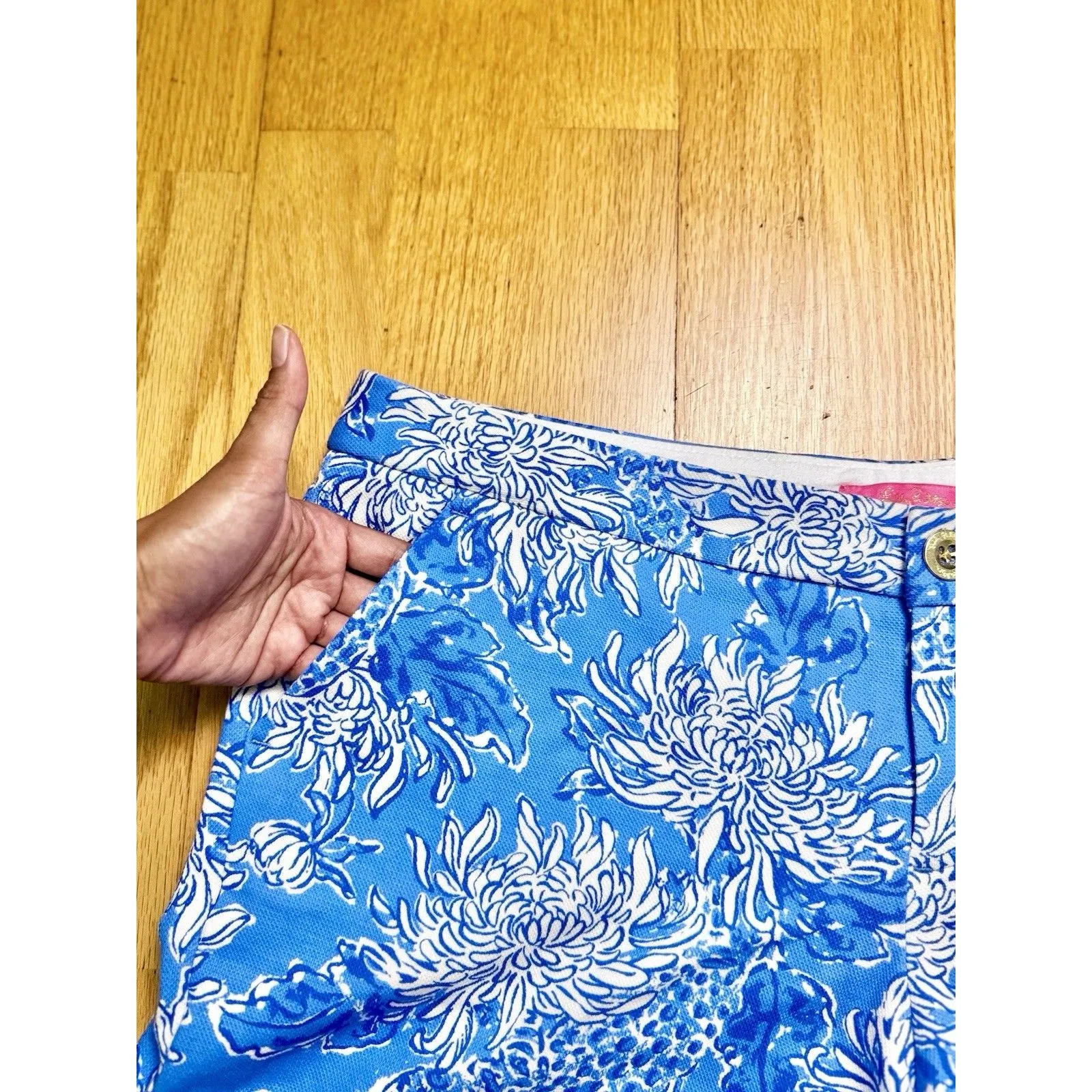 Lilly Pulitzer Women's Buttercup Knit Short 5” Boca Blue Croc & Lock It Size 14 - Image 8