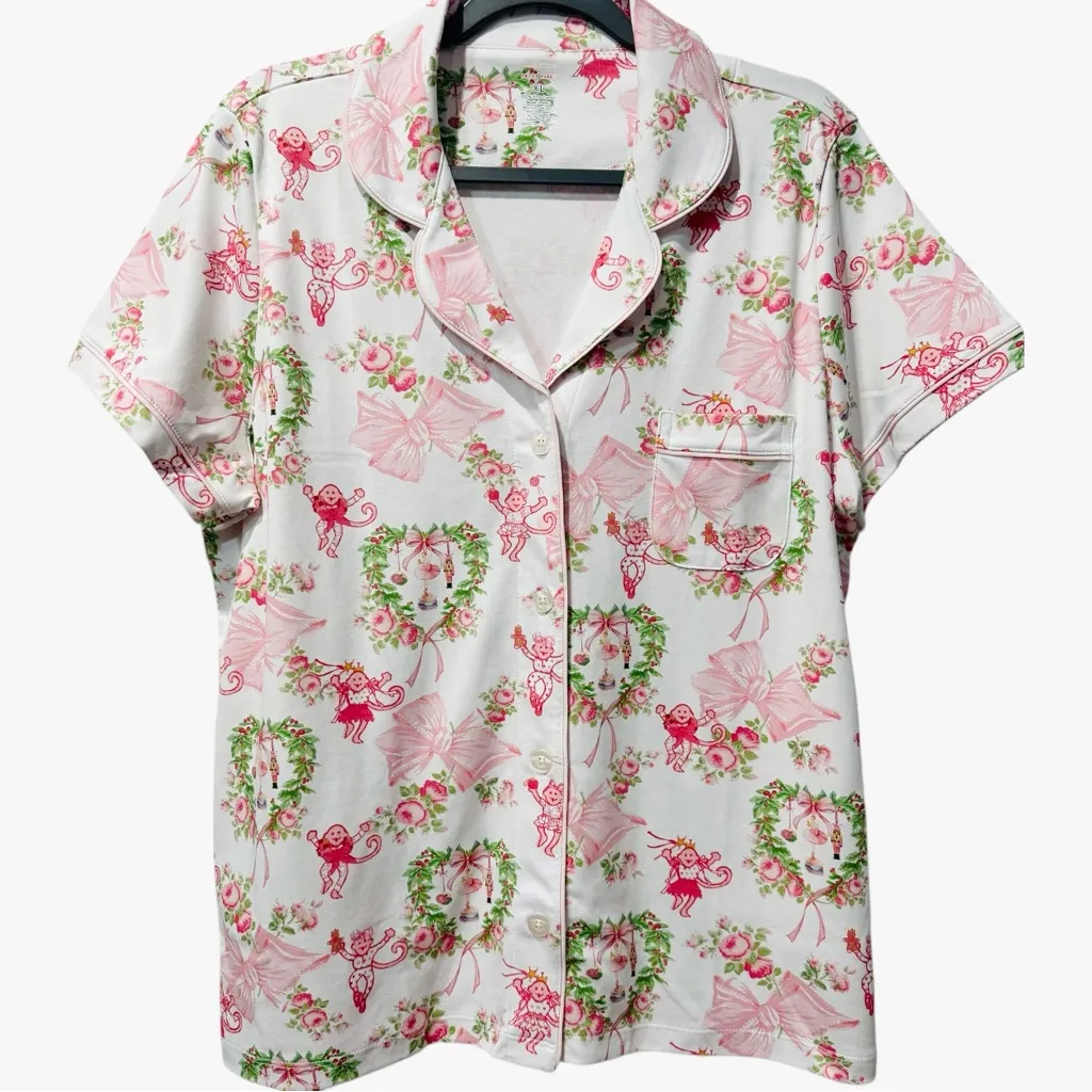 NWT Rare Roller Rabbit x LoveShackFancy Merry Monkey Beaux Polo Pajamas Set XL - Image 5