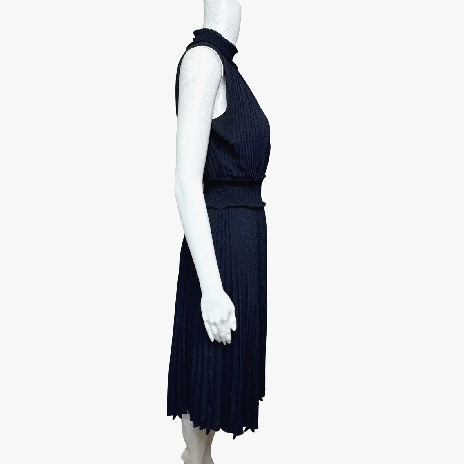 Nanette Lepore Dress‎ Women 2 Navy Blue Accordion Smock Dress Business Party - Image 2