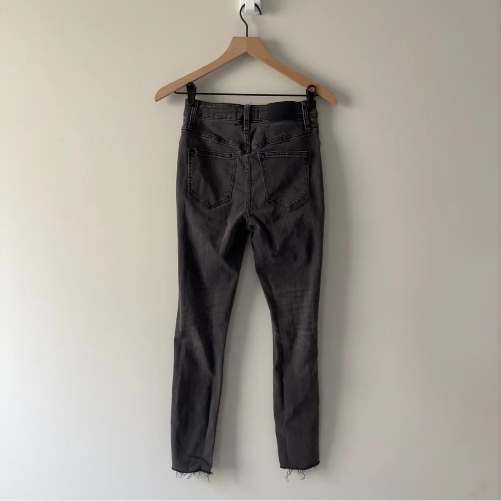 Madewell Curvy High-Rise Skinny Jeans Gray distressed button zip pockets stretch - Image 2