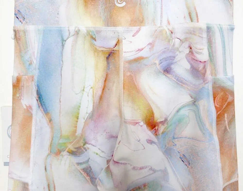 NWT Calme by Johnny Was Multi Marble High Waist Endurance Leggings L Size L - Image 5