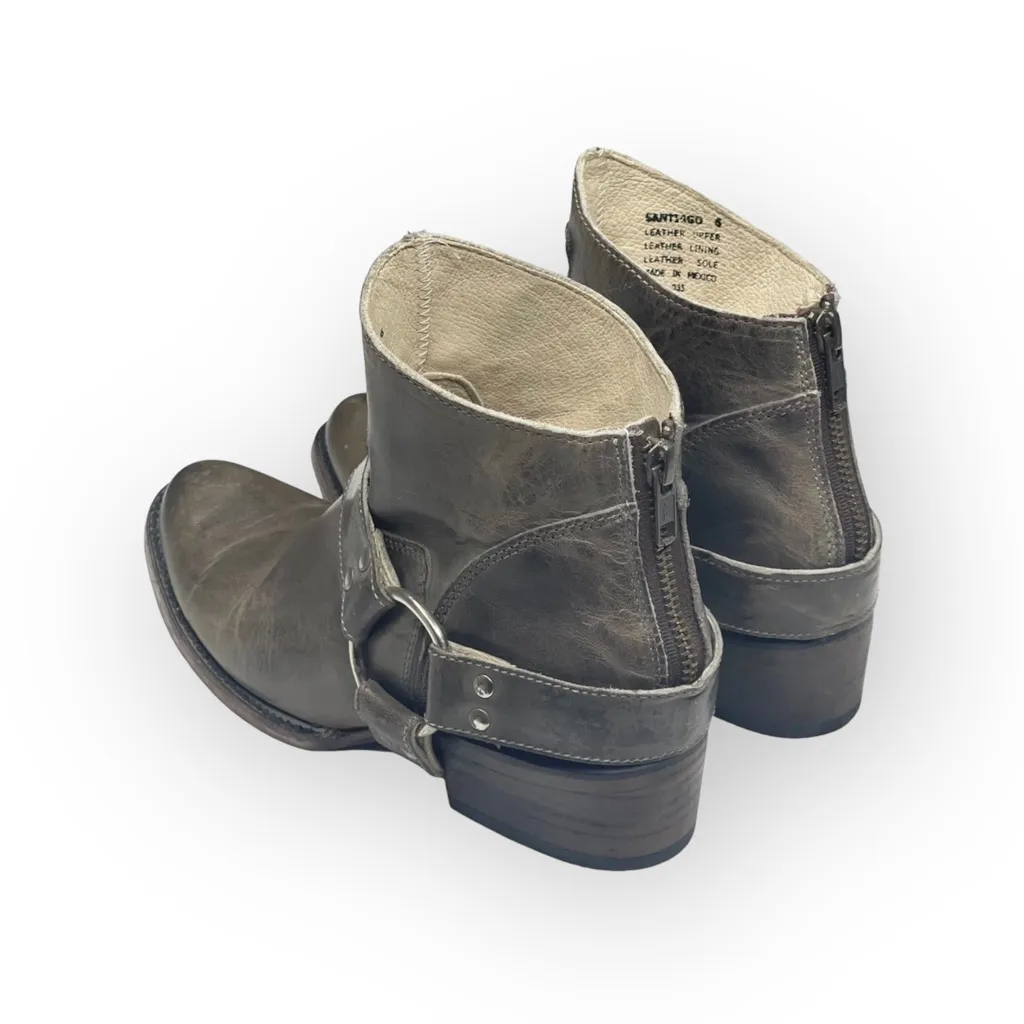 Freebird aso Free People 𖤐 Santiago Distressed Leather Booties Boots 𖤐 Taupe - Image 7