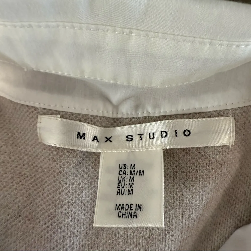 Max Studio Women's Layered Argyle Print Sweater Vest Brown Cream Tan Business M - Image 5