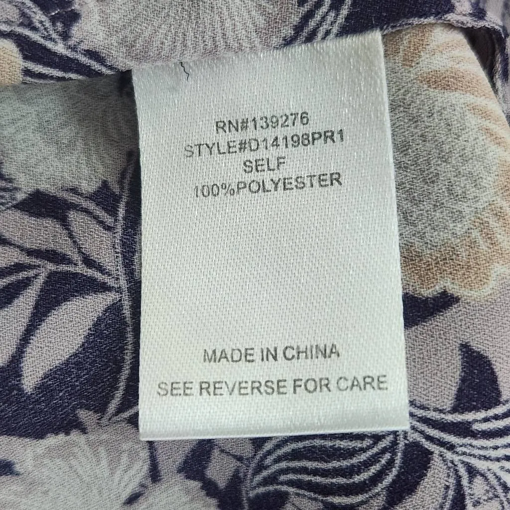 Daniel Rainn Purple Floral Blouse Size Small Purple and Gray 3/4 Sleeve Top - Image 8