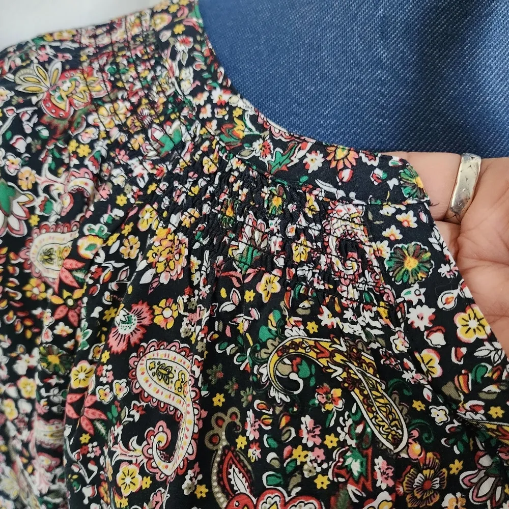 Krazy Kat Paisley Print Boho Style Blouse Top - Image 3