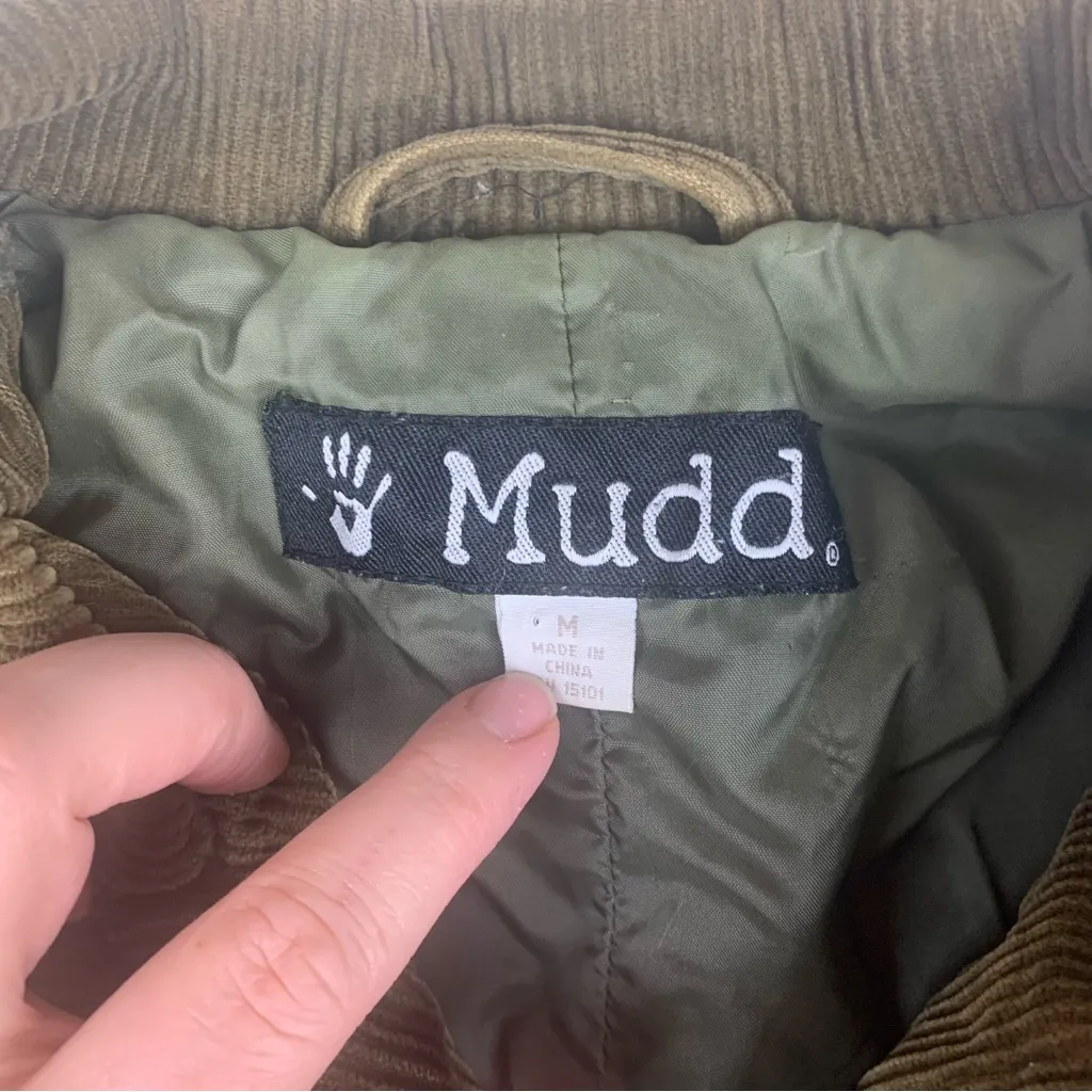 Mudd size medium y2k brown corduroy jacket blazer utility 90s vintage boho - Image 3