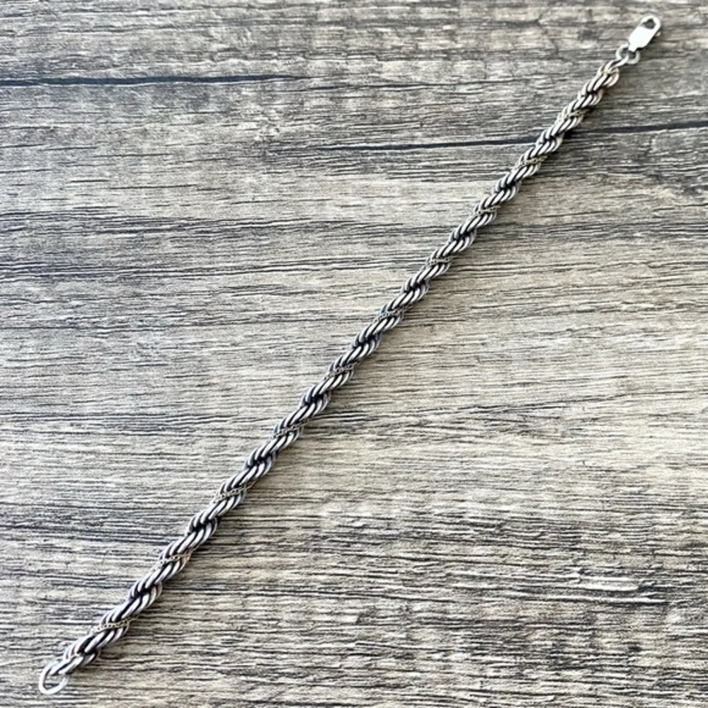 MS Sterling Silver & 14K Rope Bracelet - Image 4