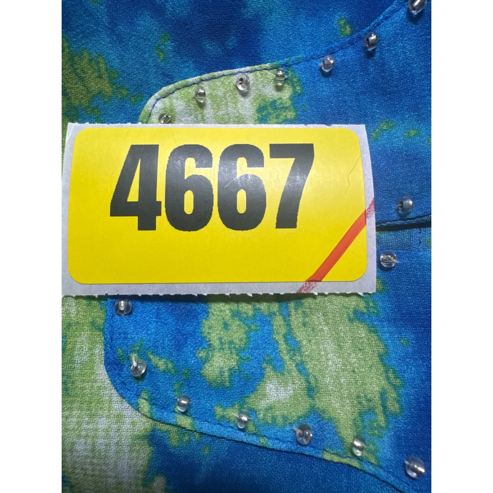 Maggie Barnes 3X Embellished Blue Green Tie Dye Kimono Tunic Top 26/28W - Image 10