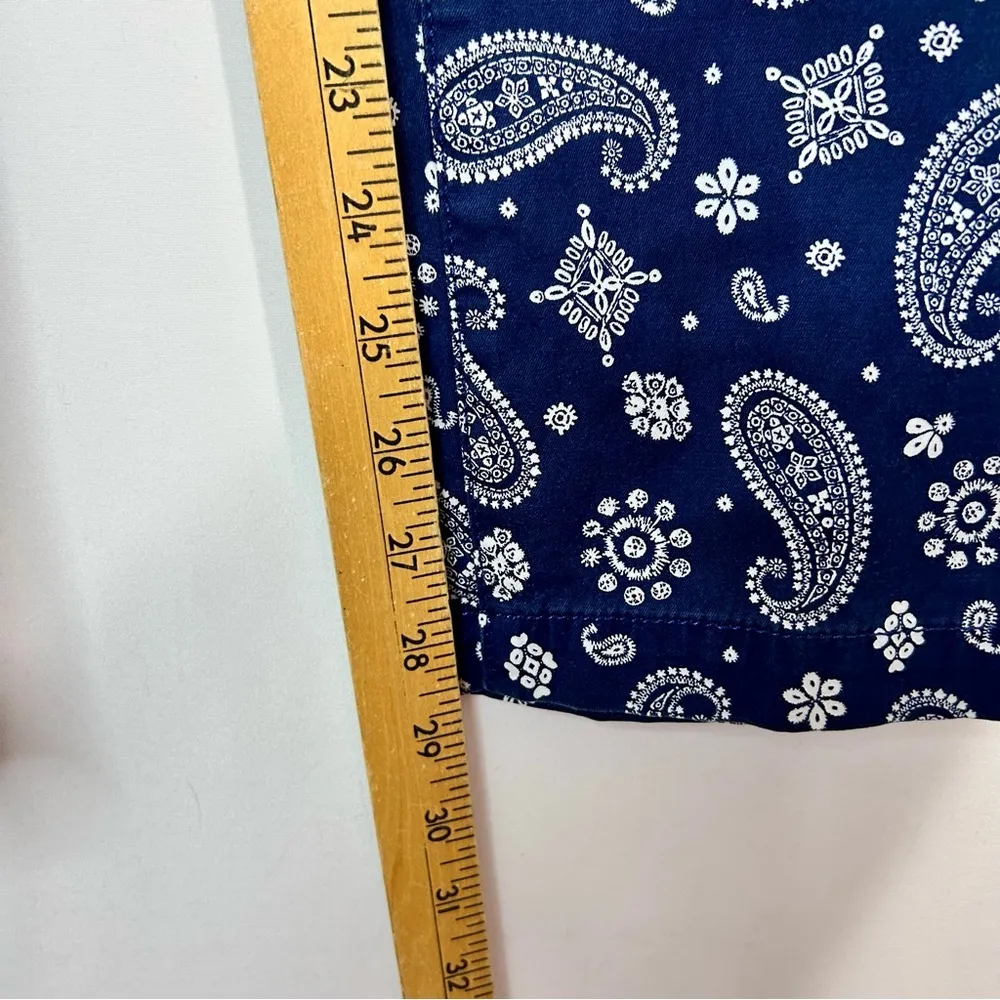 Talbots Women’s The Weekend Chino Paisley Print Pants Navy Blue Size 4 EUC - Image 10