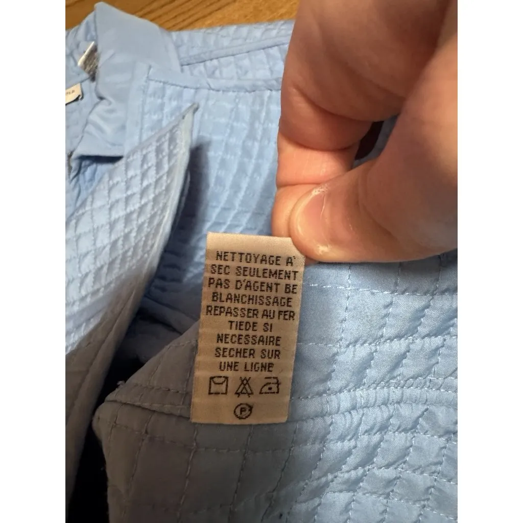 Marisa Christina Women Jacket Quilted Shell Size Large Lightweight Full Zip READ Blue - Image 12