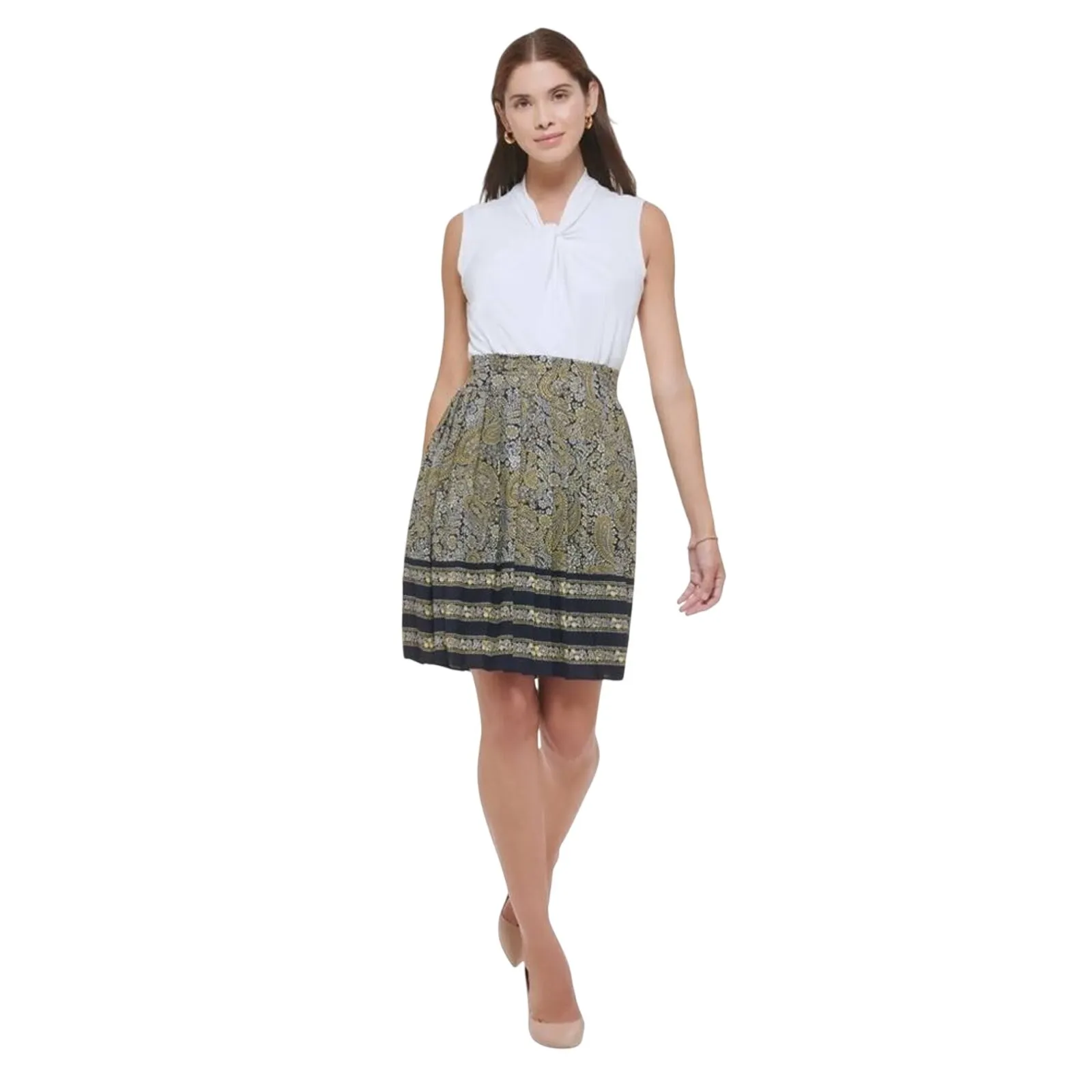 TOMMY HILFIGER Paisley Knee Pleated Skirt, Size 12, New with Tag - Image 4