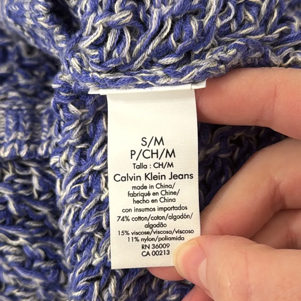 Calvin Klein Jeans Open Stitch Round neckline short sleeves Sweater size S / M Gray Size M - Image 7