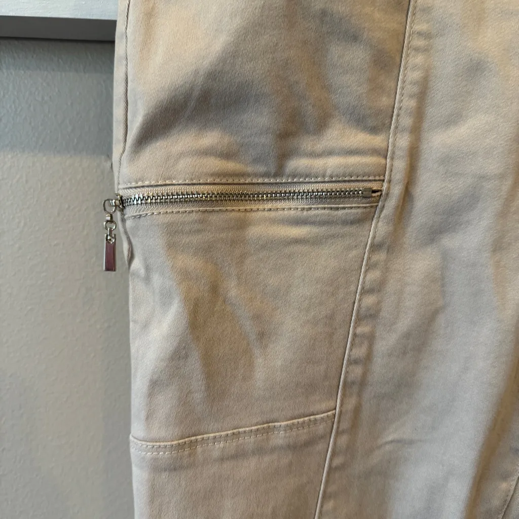 WHBM White House Black Market Womens Khaki Color Skimmer Cargo Jeans‎ Size 14 - Image 2