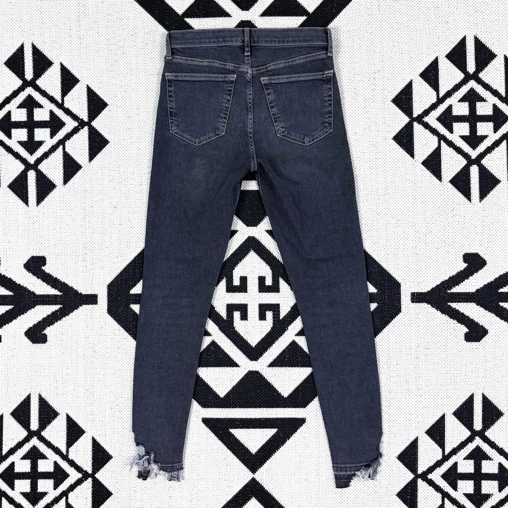 Topshop Jamie High Waist Ripped Hem Skinny Jeans Size 28 - Image 9