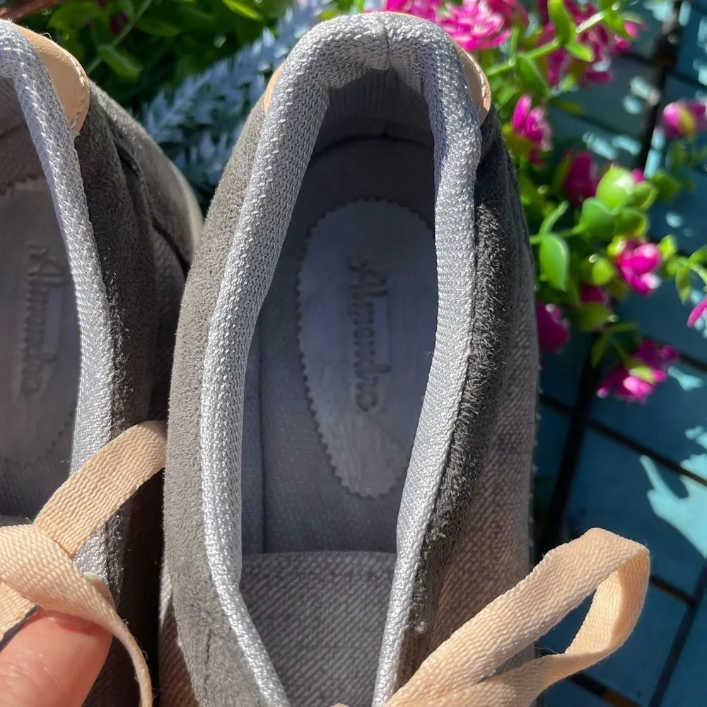Almendra Grey Tweed Sneaker Peach Laces EU Size 39 US Size 8.5 Gray - Image 7