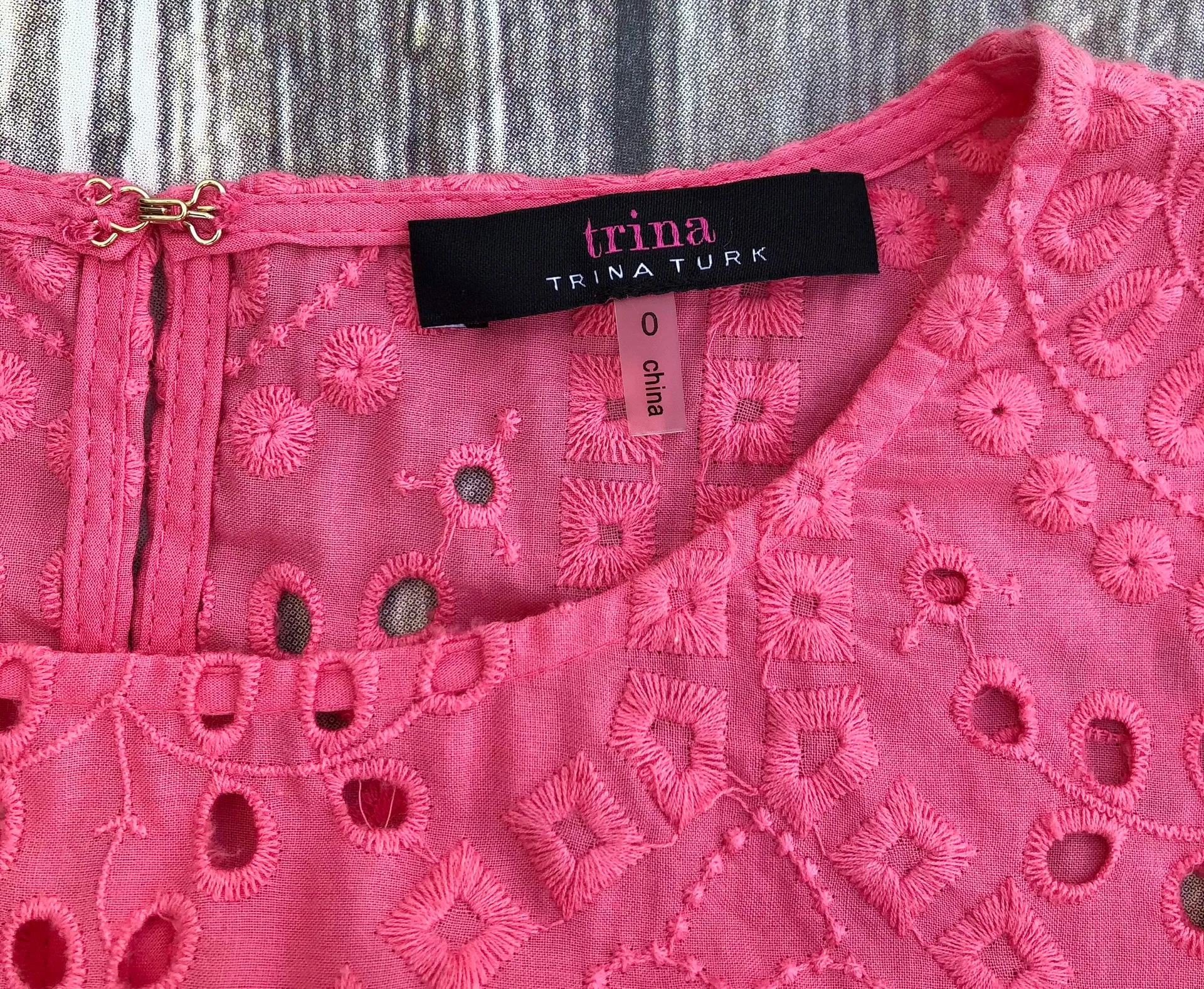 Praise Eyelet Ruffle Sheath Dress Cosmo Pink - Image 10