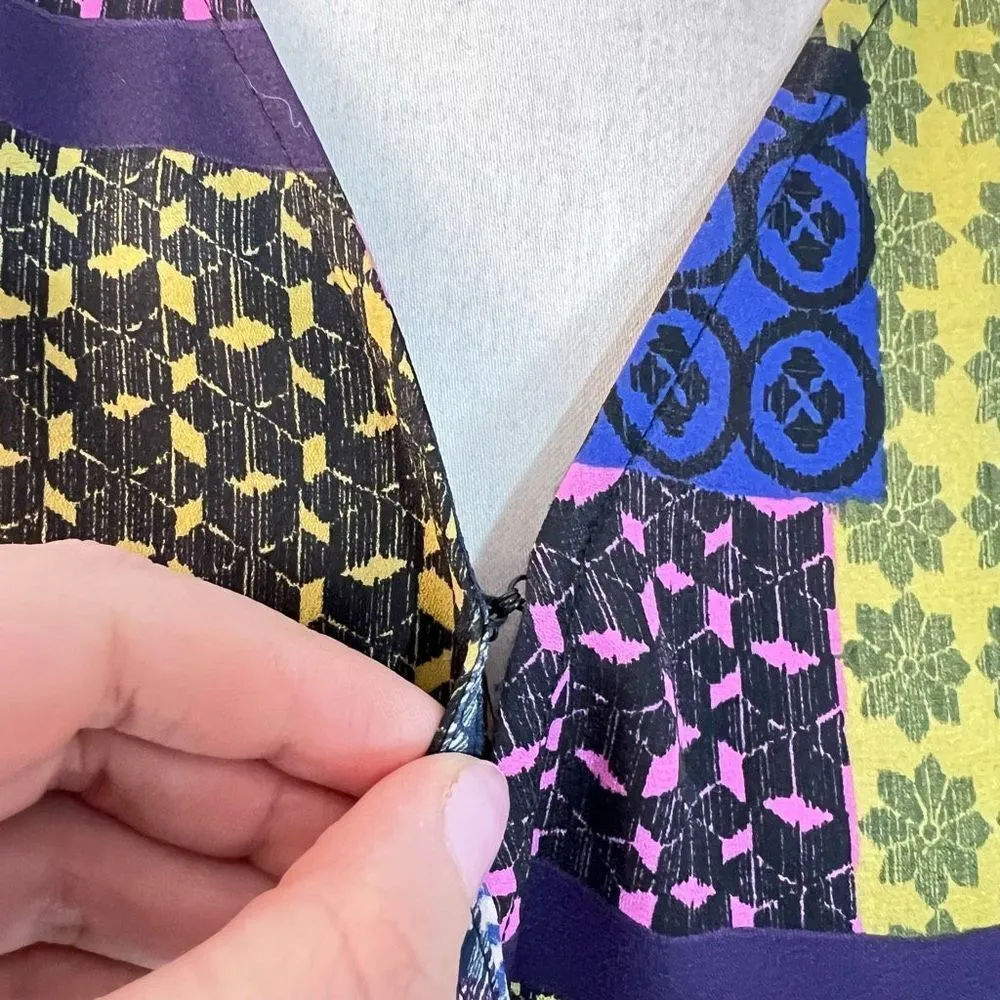 Peyton Jenson Evereve Cora patchwork colorful wrap top size xs - Image 7