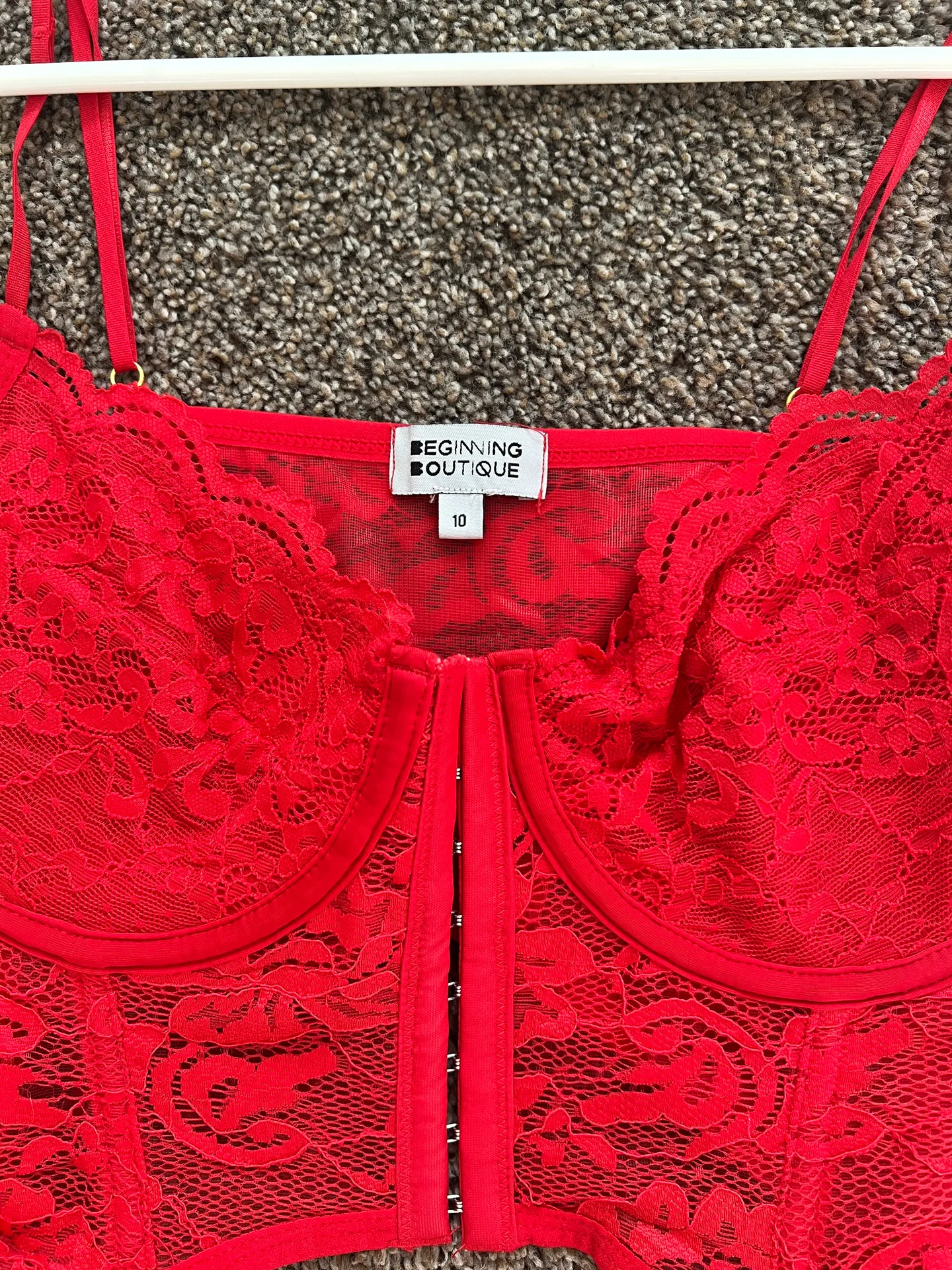 Beginning Boutique Red Corset Top - Image 4