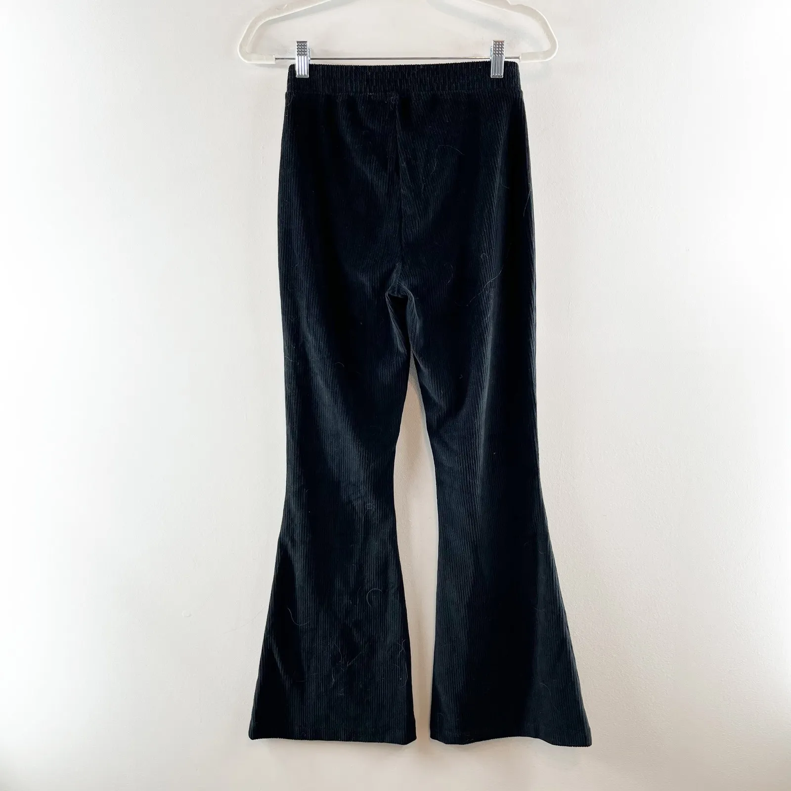 Aerie Ribbed Velour Corded Groovy Flare Leggings Pants Black XS - Image 4