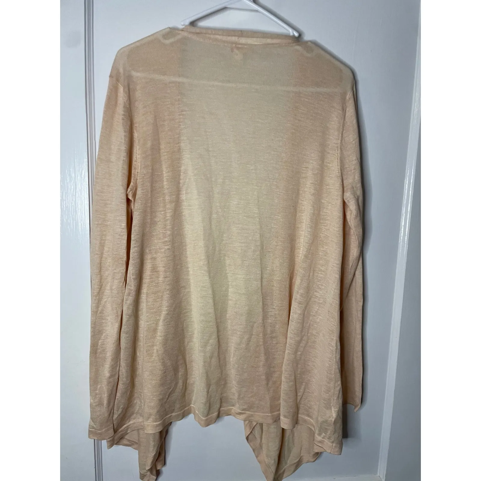 Eileen Fisher  Silk Linen Blend Open Front Drape Cardigan Sweater Top - Image 3