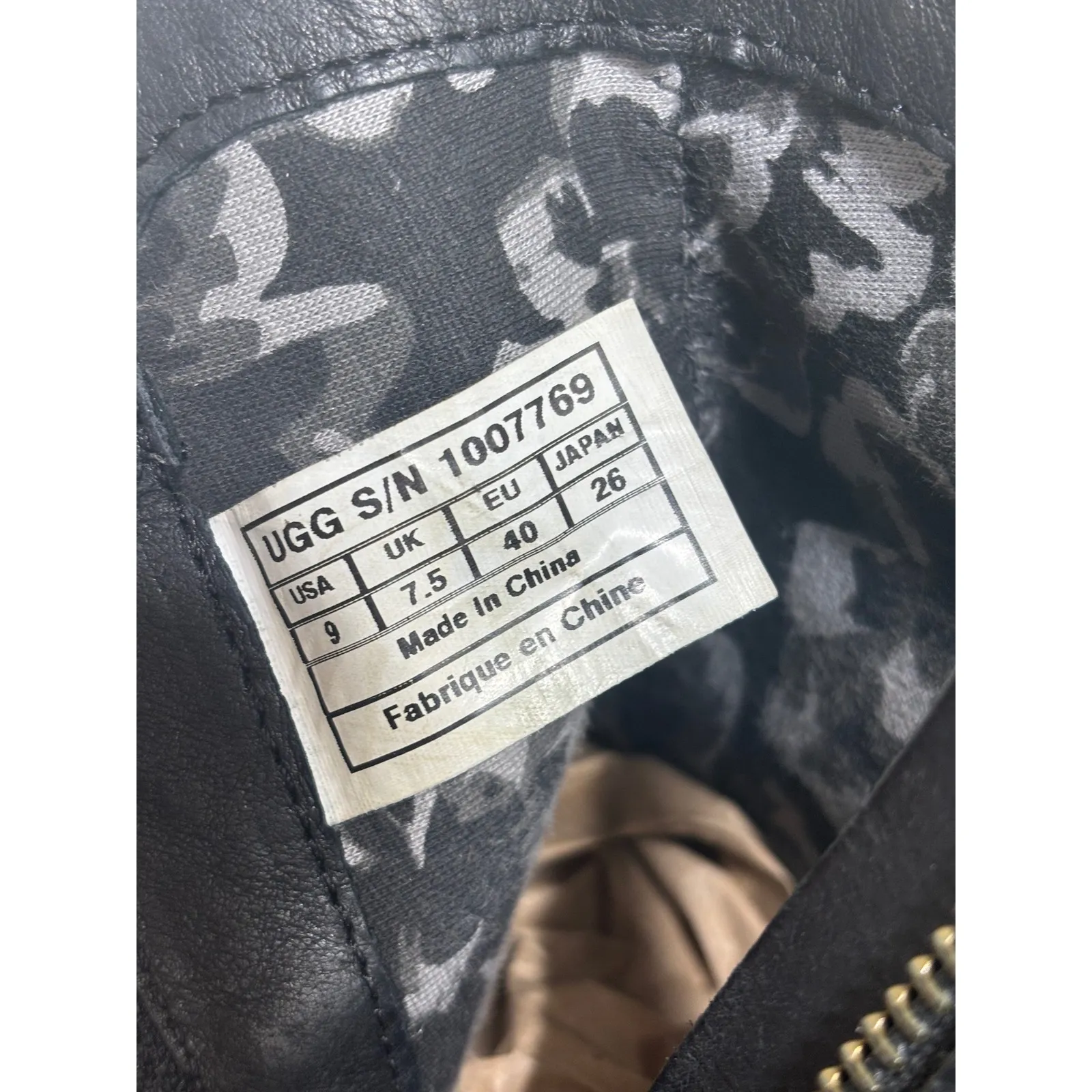 UGG Orion Women's 9 Black Leather Buckle Side Zip Moto Biker Boots - Image 9