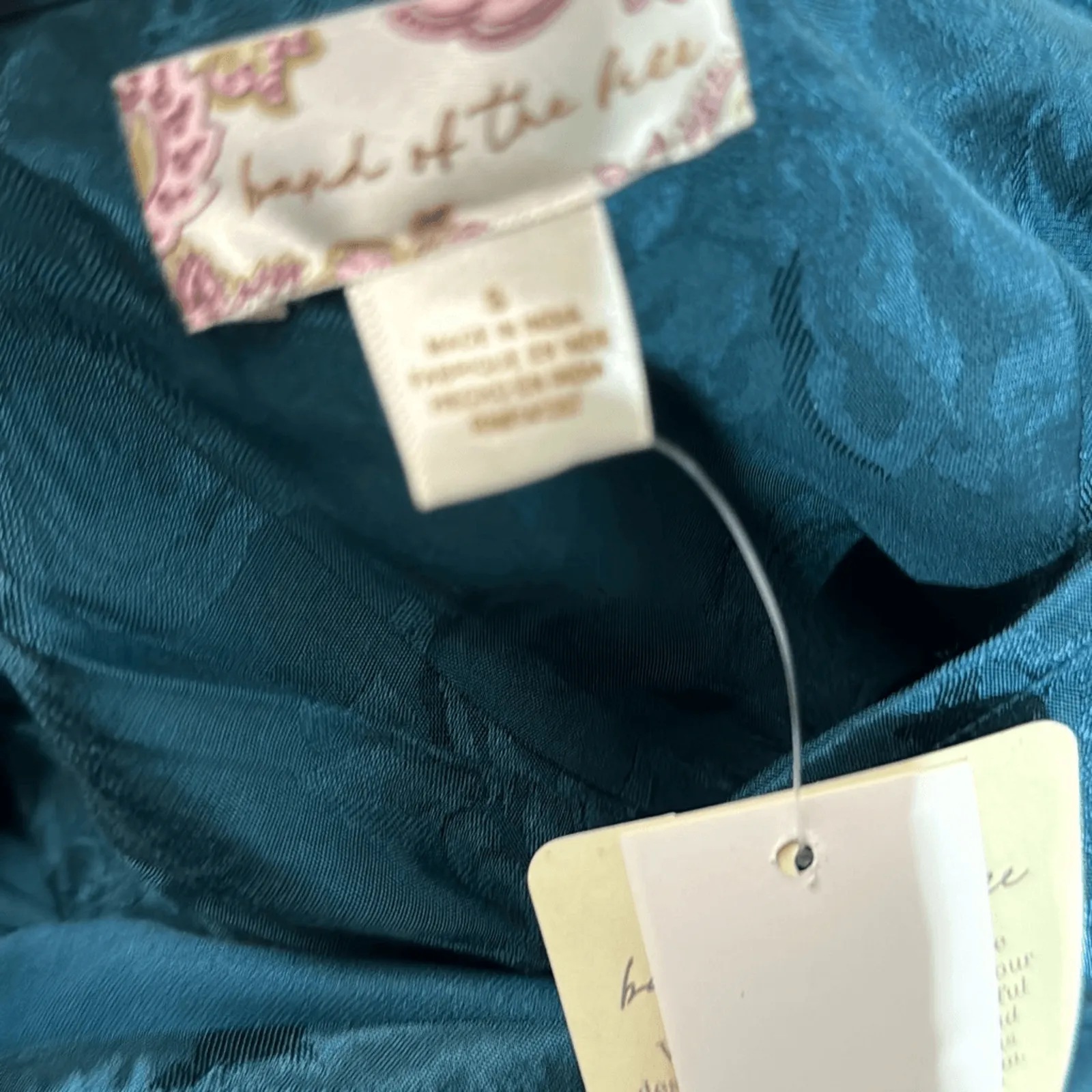 Band of Gypsies, Camille Teal Crop Top with Celene Layered Midi Skirt Small - Image 8